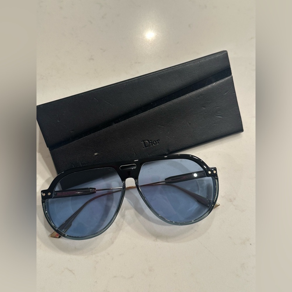 Christian Dior Dior Club 3 Aviator Sunglasses Blue